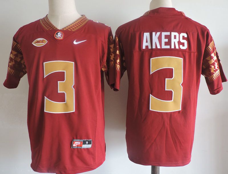 Men Florida State Seminoles FSU 3 Akers Red 2024 Nike Vapor NCAA Jersey